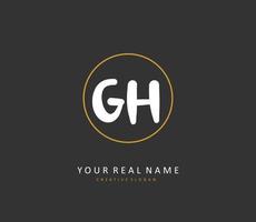 g h gh iniziale lettera grafia e firma logo. un' concetto grafia iniziale logo con modello elemento. vettore