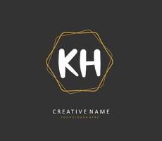 K h kh iniziale lettera grafia e firma logo. un' concetto grafia iniziale logo con modello elemento. vettore
