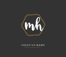 m h mh iniziale lettera grafia e firma logo. un' concetto grafia iniziale logo con modello elemento. vettore