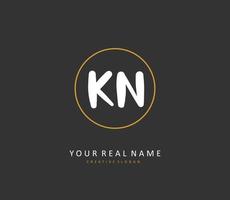 K n kn iniziale lettera grafia e firma logo. un' concetto grafia iniziale logo con modello elemento. vettore