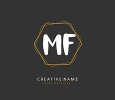 mf iniziale lettera grafia e firma logo. un' concetto grafia iniziale logo con modello elemento. vettore