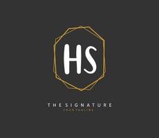 h S hs iniziale lettera grafia e firma logo. un' concetto grafia iniziale logo con modello elemento. vettore