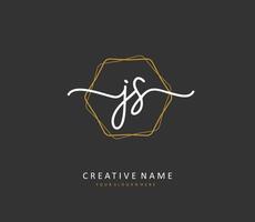 j S js iniziale lettera grafia e firma logo. un' concetto grafia iniziale logo con modello elemento. vettore
