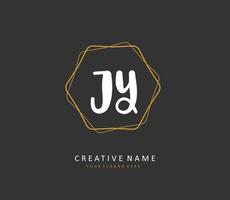 jy iniziale lettera grafia e firma logo. un' concetto grafia iniziale logo con modello elemento. vettore