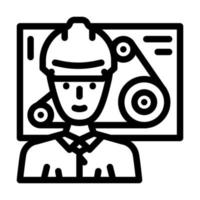meccanico ingegnere lavoratore linea icona vettore illustrazione