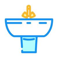 Lavello bagno interno colore icona vettore illustrazione