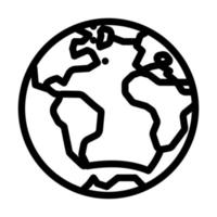 atlantico oceano carta geografica linea icona vettore illustrazione