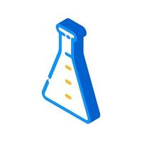 erlenmeyer borraccia chimico cristalleria laboratorio isometrico icona vettore illustrazione