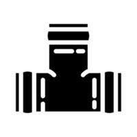 tubo rame metallo glifo icona vettore illustrazione