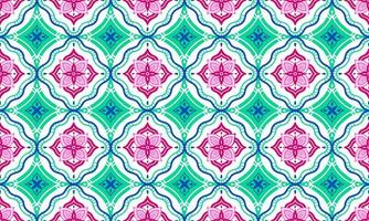 etnico astratto sfondo carino rosa verde loto fiore geometrico tribale popolare motivo Arabo orientale nativo modello tradizionale design tappeto sfondo capi di abbigliamento tessuto involucro Stampa batik popolare vettore