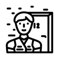 appartamento Manutenzione tecnico riparazione lavoratore linea icona vettore illustrazione