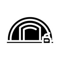 tetto tenda vacanza glifo icona vettore illustrazione