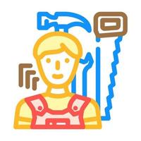 Manutenzione tecnico riparazione lavoratore colore icona vettore illustrazione