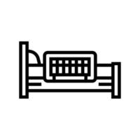 letto rotaia ragazzo Camera da letto linea icona vettore illustrazione