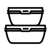 Conservazione ciotole cucina pentolame linea icona vettore illustrazione