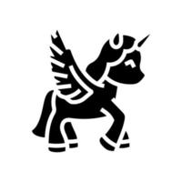 unicorno giocattolo ragazzo Camera da letto glifo icona vettore illustrazione