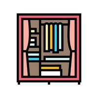 armadio ragazzo Camera da letto colore icona vettore illustrazione