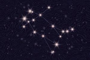 zodiaco costellazione Gemelli su il sfondo di il stellato cielo. Gemelli su strutturato sfondo di un' stellato notte. stelle su il sfondo di spazio. popolare astronomia. vettore