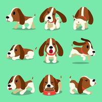 vettore personaggio dei cartoni animati hound dog pose