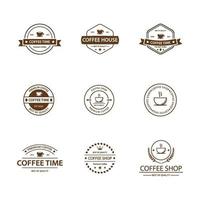 pacchetto di icone logo vintage caffè vettore