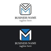 m lettera logo aziendale modello vettoriale
