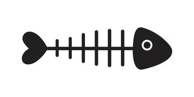 pesce osso icona vettore logo scarabocchio illustrazione personaggio