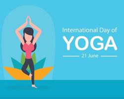 illustrazione vettore grafico di un' donna fare yoga di sollevamento uno gamba, Perfetto per internazionale giorno, internazionale giorno di yoga, celebrare, saluto carta, eccetera.