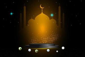 realistico Ramadan kareem illustrazione podio sfondo vettore