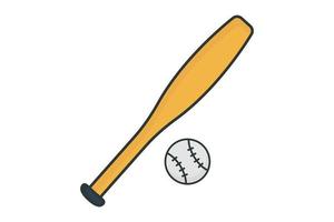 baseball icona illustrazione. icona relazionato per sport. piatto linea icona stile, diretto colore. semplice vettore design modificabile