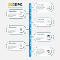 Infografica cerchio modello 7 passaggi attività commerciale dati illustrazione. presentazione sequenza temporale Infografica modello. vettore