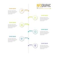 Infografica sequenza temporale modello 6 passaggi attività commerciale dati illustrazione. presentazione sequenza temporale Infografica modello. vettore