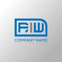 fiw lettera logo creativo design. fiw unico design. vettore