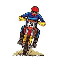 motocross enduro vettore illustrazione, Perfetto per t camicia design e campionato evento logo design