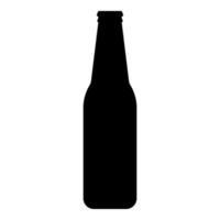 bottiglia birra con bicchiere icona nero colore vettore illustrazione Immagine piatto stile