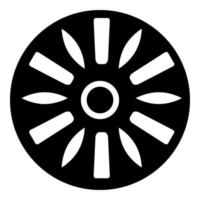tamburo industria cerchio il giro icona nero colore vettore illustrazione Immagine piatto stile