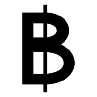 simbolo baht Tailandia i soldi denaro contante moneta cartello icona nero colore vettore illustrazione Immagine piatto stile