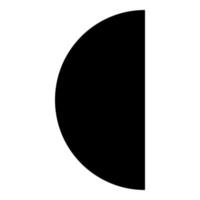 parte cerchio 12 2 Due icona nero colore vettore illustrazione Immagine piatto stile