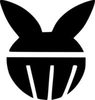 nero e bianca coniglio icona vettore