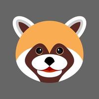 carino cartone animato rosso panda viso vettore