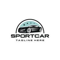 sport auto logo design modello. eccezionale un' sport auto silhoutte logo. un' sport auto Linea artistica logotipo. vettore