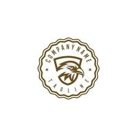 d'oro aquila logo design modello. eccezionale un' d'oro aquila con scudo logo. un' d'oro aquila cerchio Linea artistica logotipo. vettore