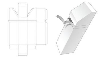 modello fustellato con scatola smussata alta con cerniera vettore