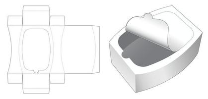 scatola rotonda con modello fustellato con cerniera superiore vettore