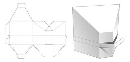 scatola a forma di prisma con cerniera fustellata modello vettore