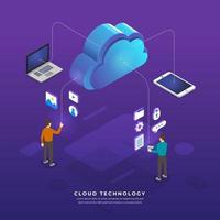 vettore di tecnologia di cloud computing