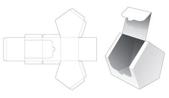 modello fustellato di scatola a forma di casa con cerniera vettore