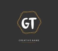 g t gt iniziale lettera grafia e firma logo. un' concetto grafia iniziale logo con modello elemento. vettore