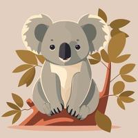 Comune koala erbivoro mammifero animale vettore