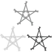 disegno vettoriale di stella ossea a cinque punte