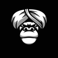 gorilla nero e bianca portafortuna design vettore